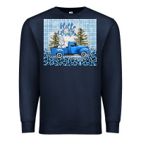 Navy hello winter snowman truck Premium Sweatshirt - AdoDesignShop