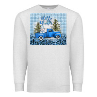 Oatmeal Heather hello winter snowman truck Premium Sweatshirt - AdoDesignShop
