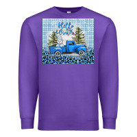Purple hello winter snowman truck Premium Sweatshirt - AdoDesignShop