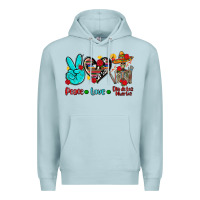 Blue Mist peace love dia de los muertos Premium Hoodie - AdoDesignShop