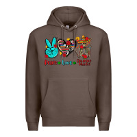 Coffee peace love dia de los muertos Premium Hoodie - AdoDesignShop