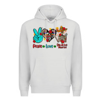 Dove Grey peace love dia de los muertos Premium Hoodie - AdoDesignShop