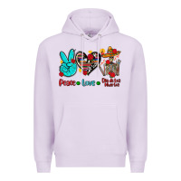 Lilac peace love dia de los muertos Premium Hoodie - AdoDesignShop