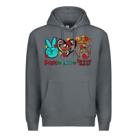 Rock peace love dia de los muertos Premium Hoodie - AdoDesignShop