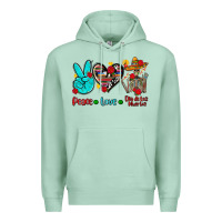 Seafoam peace love dia de los muertos Premium Hoodie - AdoDesignShop