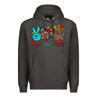 Smoke peace love dia de los muertos Premium Hoodie - AdoDesignShop