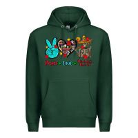 Sports Green peace love dia de los muertos Premium Hoodie - AdoDesignShop