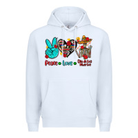 White peace love dia de los muertos Premium Hoodie - AdoDesignShop