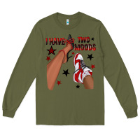 Army Green I Have Two Moods Black and Red Sneakers Afro Girl Long Sleeve Tee - texasbilliewilder