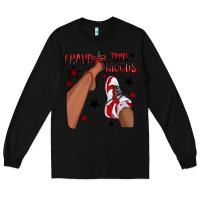Black I Have Two Moods Black and Red Sneakers Afro Girl Long Sleeve Tee - texasbilliewilder