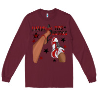 Burgundy I Have Two Moods Black and Red Sneakers Afro Girl Long Sleeve Tee - texasbilliewilder