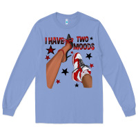 I Have Two Moods Black And Red Sneakers Afro Girl Long Sleeve Tee | Teevron