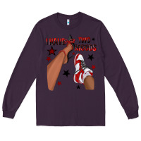 Plum I Have Two Moods Black and Red Sneakers Afro Girl Long Sleeve Tee - texasbilliewilder