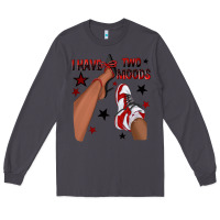 Smoke I Have Two Moods Black and Red Sneakers Afro Girl Long Sleeve Tee - texasbilliewilder