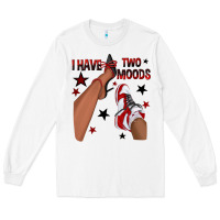White I Have Two Moods Black and Red Sneakers Afro Girl Long Sleeve Tee - texasbilliewilder