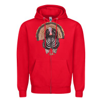 Red turkey Zipper Hoodie - FaDigitalArtStudio