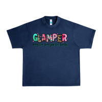 Navy glamper way too boujee for tents Urban Heavy Tee - RanaPortraitStore