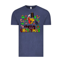 Vintage Denim merry christmas hair Vintage Tee - MaliasSmallBusiness