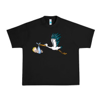 Black stork with baby boy Urban Heavy Tee - BarkalooDesign