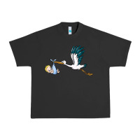 Pigment Black stork with baby boy Urban Heavy Tee - BarkalooDesign
