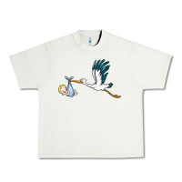 Pistachio stork with baby boy Urban Heavy Tee - BarkalooDesign