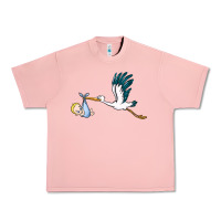 Salmon stork with baby boy Urban Heavy Tee - BarkalooDesign