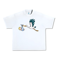White stork with baby boy Urban Heavy Tee - BarkalooDesign