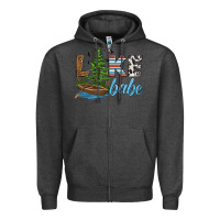 Charcoal Heather lake babe Zipper Hoodie - HRA Design Shop