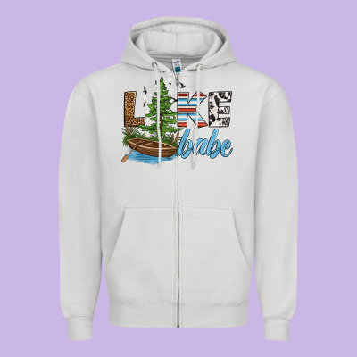 Lake Babe Zipper Hoodie Designed By Hra Design Shop