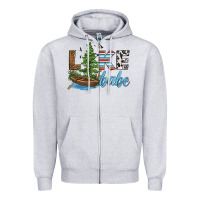 Heather Grey lake babe Zipper Hoodie - HRA Design Shop