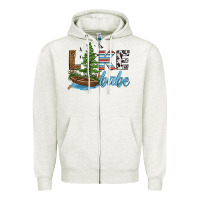 Oatmeal Heather lake babe Zipper Hoodie - HRA Design Shop