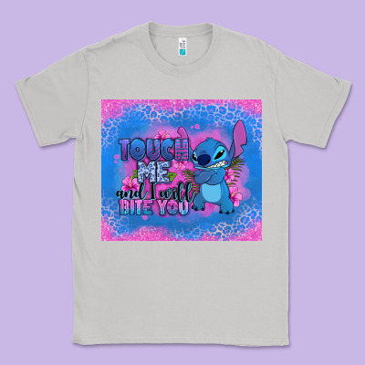 Touch Me And I Will Bite You Stitch Classic Tee Designed By Zillion Design Studio