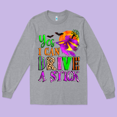 Yes I Can Drive A Stick Long Sleeve Tee Designed By Zillion Design Studio