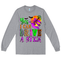 Heather Grey yes i can drive a stick Long Sleeve Tee - Zillion Design Studio
