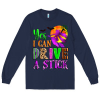 Navy yes i can drive a stick Long Sleeve Tee - Zillion Design Studio