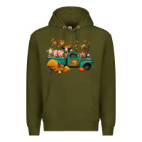 Army Green fall farm animals truck nancy Premium Hoodie - NancyCooperArtShop