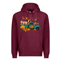 Burgundy fall farm animals truck nancy Premium Hoodie - NancyCooperArtShop