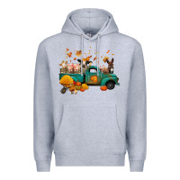 Heather Grey fall farm animals truck nancy Premium Hoodie - NancyCooperArtShop