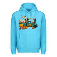 Ocean Blue fall farm animals truck nancy Premium Hoodie - NancyCooperArtShop