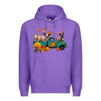 Purple fall farm animals truck nancy Premium Hoodie - NancyCooperArtShop