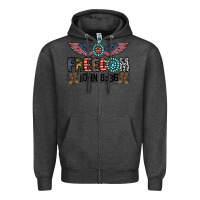 Charcoal Heather freedom john Zipper Hoodie - CowhideDigitalArt