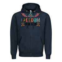 Navy freedom john Zipper Hoodie - CowhideDigitalArt