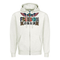 Oatmeal Heather freedom john Zipper Hoodie - CowhideDigitalArt