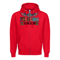 Red freedom john Zipper Hoodie - CowhideDigitalArt
