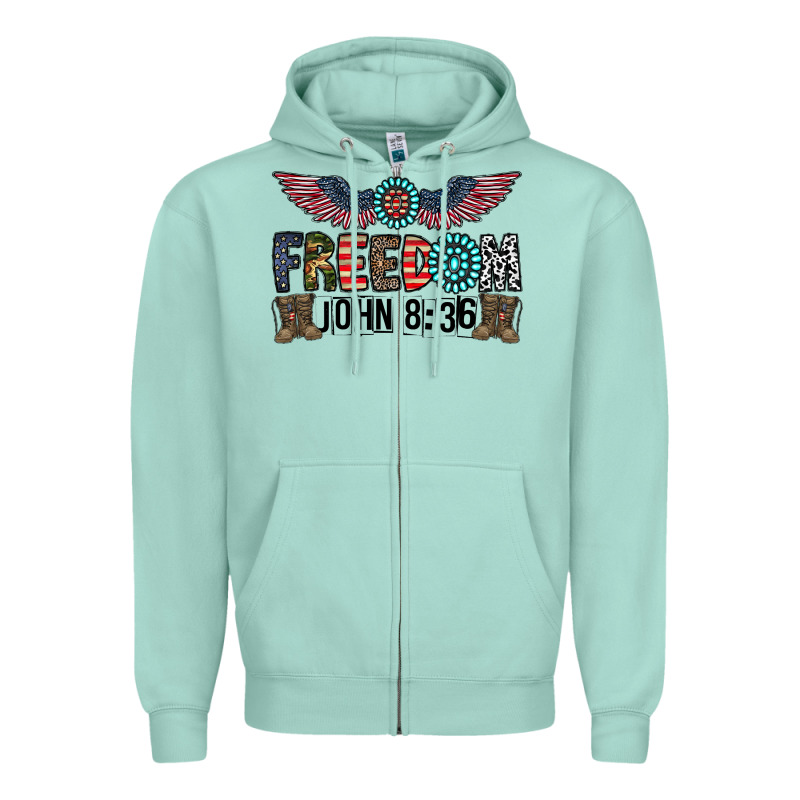 Freedom John Zipper Hoodie by CowhideDigitalArt | Teevron