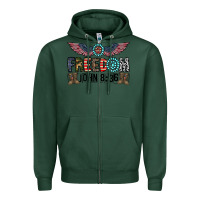 Sports Green freedom john Zipper Hoodie - CowhideDigitalArt
