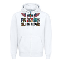 White freedom john Zipper Hoodie - CowhideDigitalArt