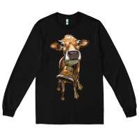 Black heifer cow with cow bell Long Sleeve Tee - RanaPortraitStore