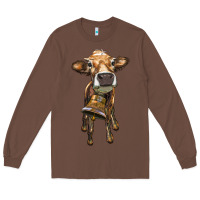 Chestnut heifer cow with cow bell Long Sleeve Tee - RanaPortraitStore