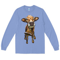Colony Blue heifer cow with cow bell Long Sleeve Tee - RanaPortraitStore